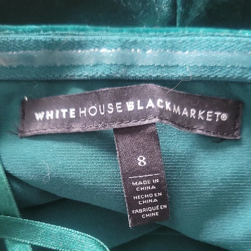 White House Black Market Green Velvet Jumpsuit - Picture 2 of 4